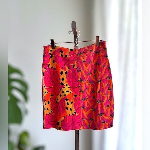 FARM RIO ANTHROPOLOGIE Pepper Fruit Snack Hipster Banana Art Polka Mini Skirt XS - Picture 5 of 15